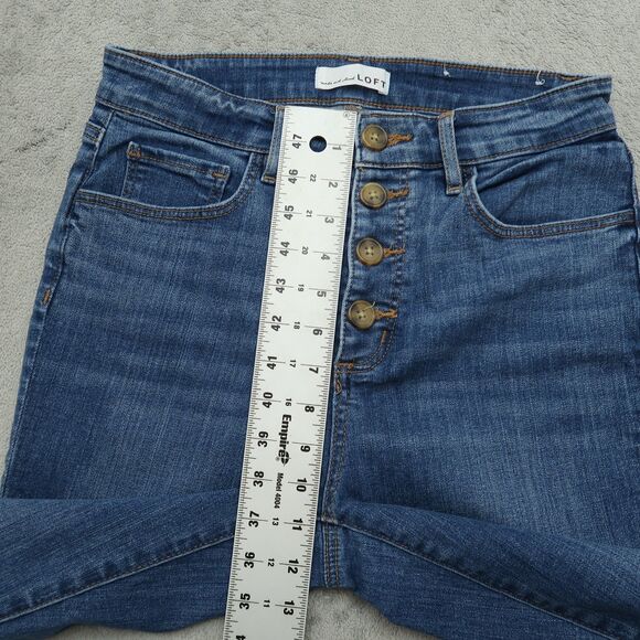 Loft Jeans Women's Size 6/28 Blue High-Waist Curvy Skinny Denim Pants 27" Inseam - Picture 8 of 16
